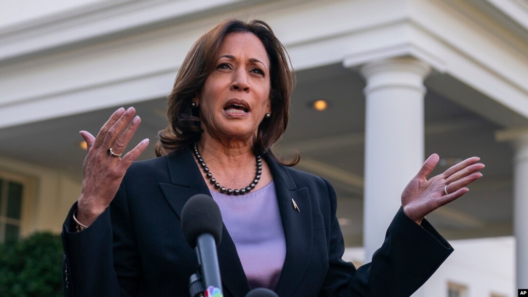 FILE - Vice President Kamala Harris speaks at the White House in Washington, Nov. 8, 2023. Harris will try to demonstrate U.S. environmental leadership despite President Joe Biden's absence from the annual gathering on climate change. 