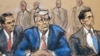Рисунок із суду, колишній президент США Дональд Трамп з адвокатами Тоддом Бланшом та Джоном Лором під час явки до суду 3 серпня 2023 року
