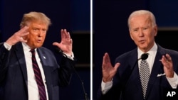 Дональд Трамп і Джо Байден під час перших президентських дебатів у Клівленді, 29 вересня 2020 року.