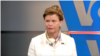 Міністерка закордонних справ Латвії Байба Браже: "Обіцянка НАТО залишається в силі". Вона наголошує, що потрібно зняти обмеження на використання західної зброї, щоб Україна змогла захистити себе проти російської агресії. Фото: Голос Америки