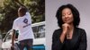 Montagem: Manifestante em Moçambique (esq); ativista Cídia Chissungo (dir)