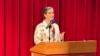 美国在台协会(AIT)处长孙晓雅12月4日于台湾大学发表年终政策演说。（美国之音特约记者杨安摄影）