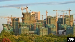 中國廣西南寧的一處公寓小區建築工地。 （2021年11月9日）