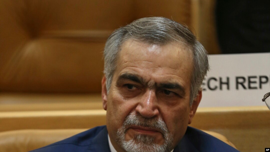 FILE - Hossein Fereidoun, brother of Iranian President Hassan Rouhani is seen at a conference in Tehran, Iran, July 3, 2017.