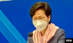 香港特首林郑月娥表示，香港目前的病毒检测能力有限，很多地方不能与中国大陆的城市比较 (美国之音/汤惠芸)