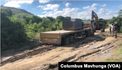 Some complain about the way the Chinese mining companies are destroying roads as they explore in Mutoko district of Zimbabwe, Feb. 1, 2022.