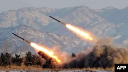朝鮮中央社（KCNA）發布的一張導彈試射照片。