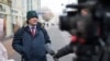 Sergei Nikitin, the head of Amnesty International in Russia speaks to the media in Moscow, Russia, Nov. 2, 2016.