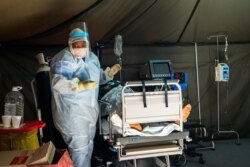 Covid-19 patients are being treated at the Tshwane District Hospital in Pretoria, South Africa, July 10, 2020.