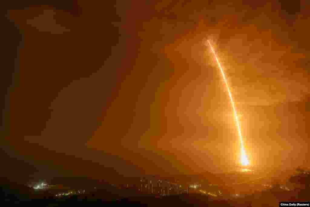 The Long March-7 Y3 rocket carrying the automated cargo resupply spacecraft Tianzhou-2 as one of the missions to complete China's space station, takes off from Wenchang Space Launch Center in Hainan province, May 29, 2021.