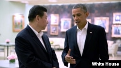 美國總統奧巴馬和中國國家主席習近平6月7日加州會談。