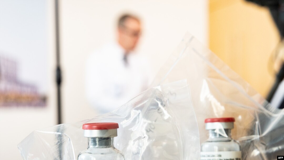 FILE - Vials of the drug remdesivir are seen at a hospital in Germany, April 8, 2020.