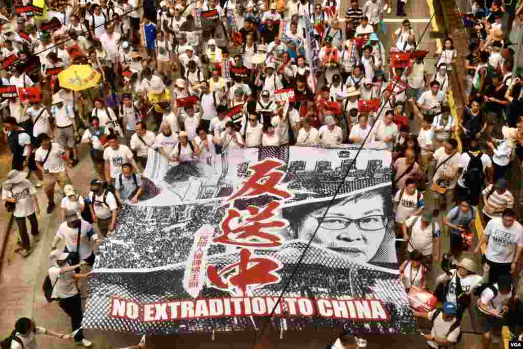 香港民阵估计103万人参与6-9反送中大游行 (美国之音汤惠芸拍摄)