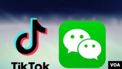 微信和抖音海外版TikTok的标识。