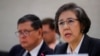 Special Rapporteur on the situation of human rights in Myanmar, Yanghee Lee (R) gives her report during the Human Rights Council at the United Nations in Geneva, Switzerland, March 12, 2018. 