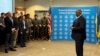 美国国防部长劳埃德·奥斯汀（Lloyd Austin）在美国驻基辅大使馆对美使馆雇员讲话。（2023年11月20日）