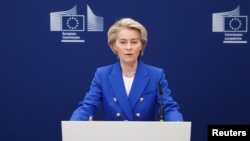 Президентка Єврокомісії Урсула фон дер Ляєн оприлюднила нові пропозиції перед самітом керівників країн ЄС 6 березня, де головним питання буде оборона й безпека Європи та підтримка України. Фото: REUTERS/Yves Herman