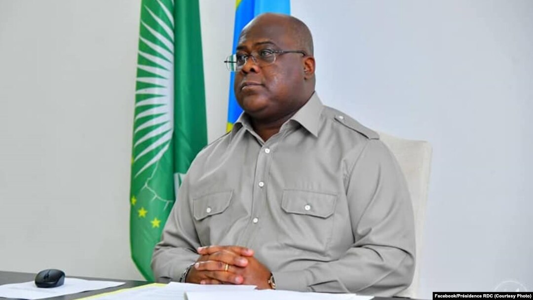 Président Félix Tshisekedi na visio conférence na Goma, Nord-kivu, 7 octobre 2020. (Facebook/Présidence RDC)