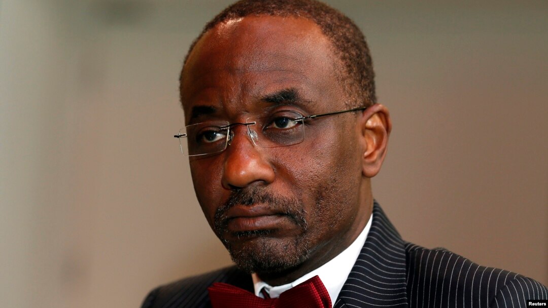 FILE - Nigeria's central bank governor Sanusi Lamido Sanusi attends an interview with Reuters at the World Islamic Economic Forum in London, October 30, 2013.