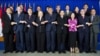 U.S. Secretary of State Hillary Rodham Clinton, 4th left, joins hands with ASEAN Secretary-General Surin Pitsuwan and ASEAN leaders during a meeting at the ASEAN Secretariat in Jakarta, Indonesia September 4, 2012.