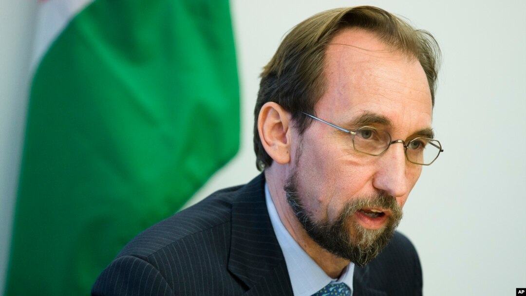 FILE - Jordan's ambassador to the United Nationas, Prince Zeid Raad al-Hussein, speaks to the media during a news conference in New York. 
