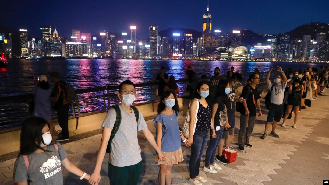 8月23日香港人人鏈行動資料照。