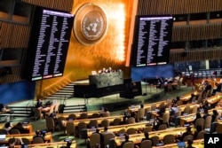 ГА ООН засудила російський незаконний референдум в Україні, 12 жовтня 2022 року. (Bebeto Matthews/AP)