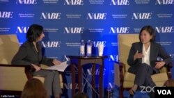 美国贸易代表戴琪2022年10月11日在芝加哥参加全美商业经济协会(NABE)年会。（视频截图）