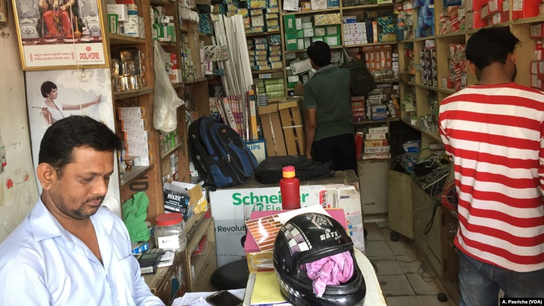 Sampad Yadav, the owner of a shop carrying electrical goods in a market in Gurugram near New Delhi, says people are drawn to Chinese products such as LED lights because they are more competitively priced. 
