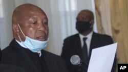 Lesotho's new Prime Minster Moeketsi Majoro is sworn in in Maseru, Lesotho, May 20, 2020. 