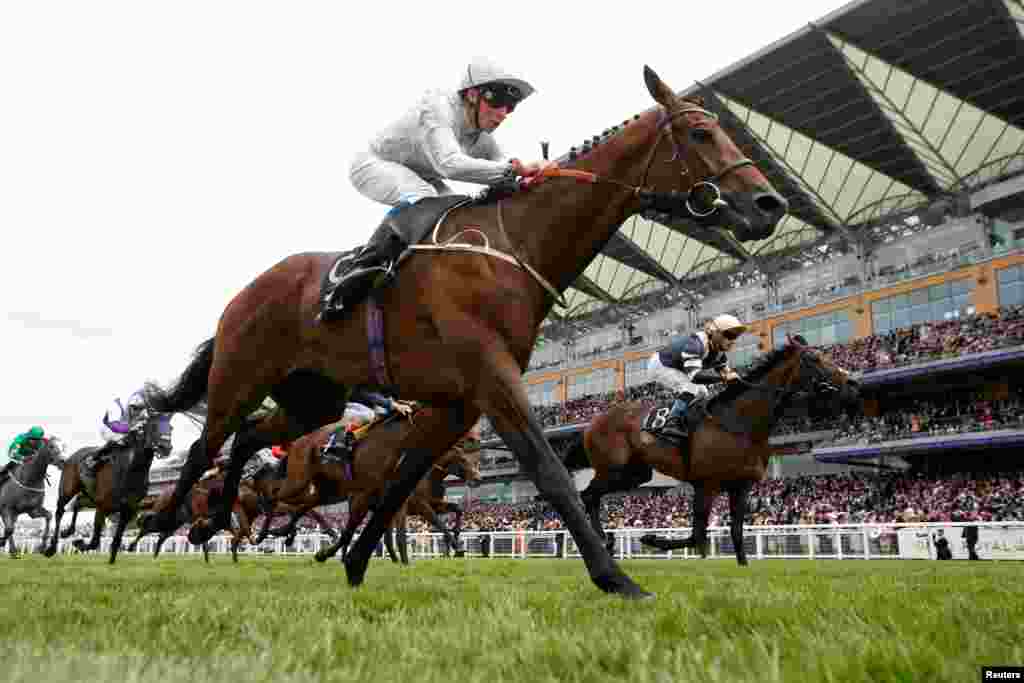 Rider William Buick on Permian wins the 3.05 King Edward VII Stakes at the Royal Ascot horse race, Ascot, Britain.