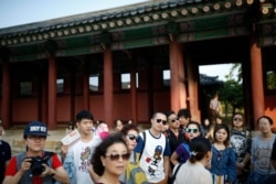 在韩国旅游的中国游客