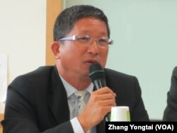 台灣新故鄉文化基金會董事長廖嘉展 (美國之音張永泰拍攝)
