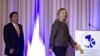 U.S. Secretary of State Hillary Rodham Clinton, right, and Mongolian President Elbegdorj Tsakhia arrive at the International Women's Leadership Forum held inside Parliament in Ulaanbaatar, Mongolia, July 9, 2012. 
