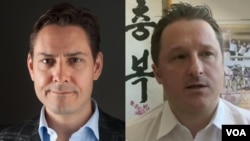 加拿大公民 康明凯(左) 、迈克尔·斯帕弗
