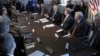 U.S. Vice President Joe Biden, center, meets with sportsmen, wildlife groups, and members of the cabinet, Jan. 10, 2013.