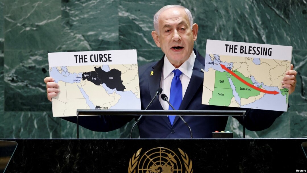 Izraelski premijer Benjamin Netanjahu govori u UN (Foto: REUTERS/Eduardo Munoz)