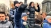 Protesters in Moscow's Pushkin Square. Navalny's campaign has connected with younger Russians in particular through an effective use of social media. (Photo: Charles Maynes for VOA) 