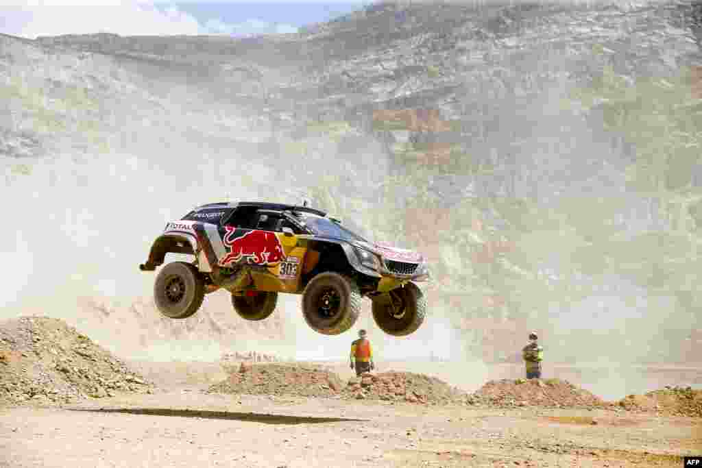 Thirteen times Dakar Winner Stephane Peterhansel of France during a showrun at the Erzberg Rodeo Hare Scramble in Eisenerz, Austria.