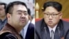 북한 김정은 북한 국무위원장(오른쪽)과 최근 피살된 김정은의 이복형 김정남. (자료사진)