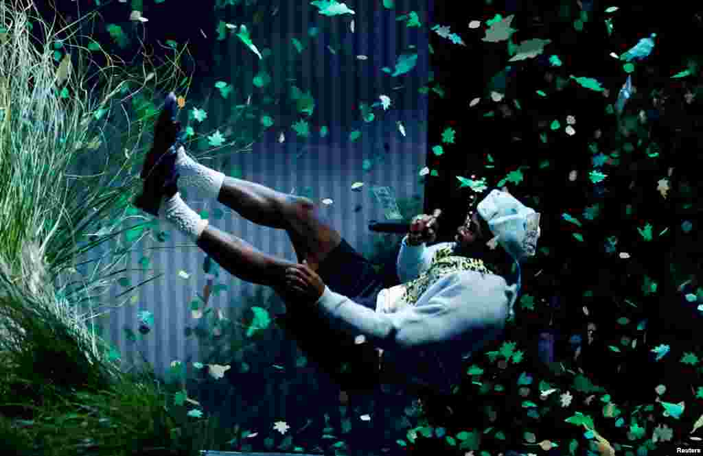 Tyler, the Creator performs during the BET Awards at Microsoft theatre in Los Angeles, California, June 27, 2021.