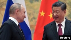 中国国家主席习近平与俄罗斯总统普京2022年2月4日在北京举行会面。（资料照）