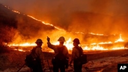 Пожежники борються з вогнем у Лос-Анджелесі, 9 січня 2025. AP Photo/Ethan Swope, File